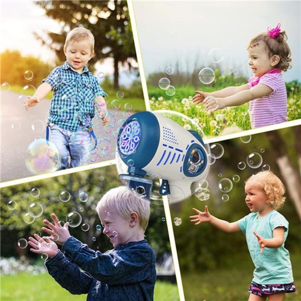 2 Pack Space Bubble Machine Guns with Light for Summer